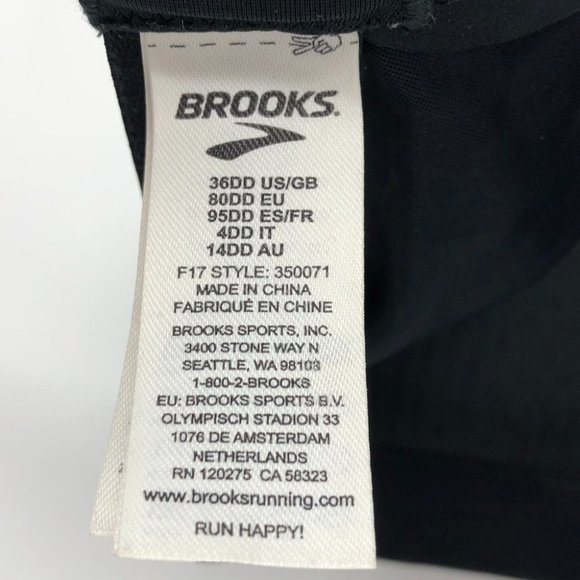 Brooks Running Black High Impact Sports Bra 36DD adjustable straps - Picture 3 of 14